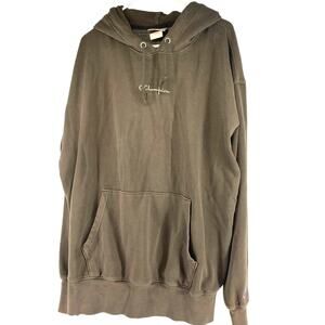 Champion HEAVYWEIGHT Olive Green Hoodie Sweatshirt mens sz M